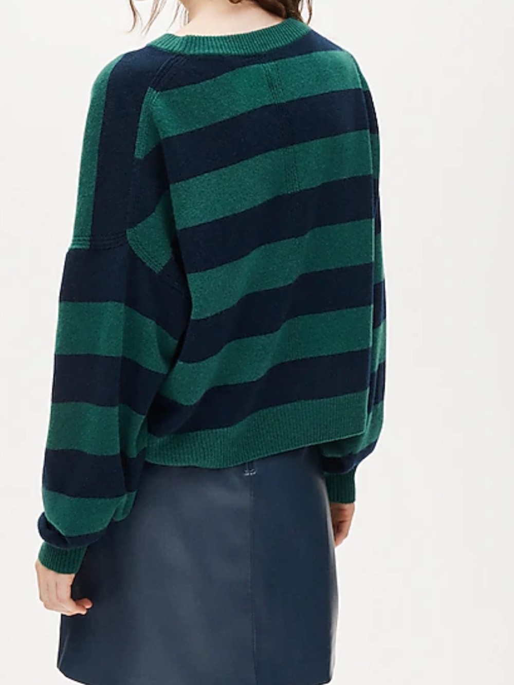 NWT J. Crew Cashmere blouson-sleeve sweater in Stripe Size Small - Picture 3 of 6